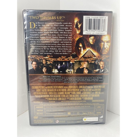 The DaVinci Code (DVD, 2006, 2-Disc Set, Special Edition, Full Frame Edition) - Picture 2 of 4